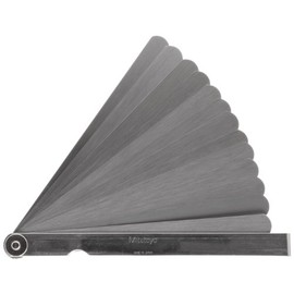 Mitutoyo 184-301S Thickness Feeler Gage Set, Straight Leaves, 0.05-1mm Thickness, 150mm Length, 13 Leaves