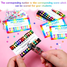 320 Pieces Punch Cards, Incentive Loyalty Reward Card Student Awards Loyalty Cards for Business, Classroom, Kids Behavior, Students, Teachers, 3.5 x 2 Inch, 4 Styles (20 Punches)
