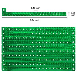 100 Pcs Plastic Holographic Wristbands, Waterproof Colored Vinyl Wristbands for Events Parties Festival Concerts (GREEN)