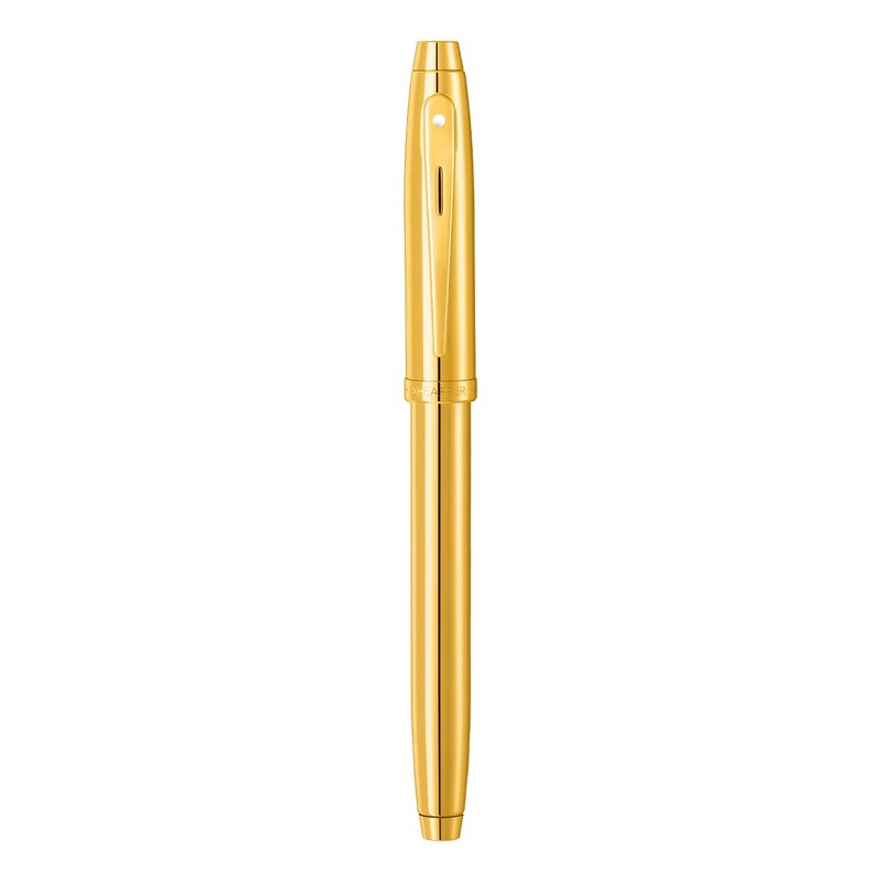 Sheaffer 100 9372 PVD Gold Shiny Rollerball Pen with Gold
