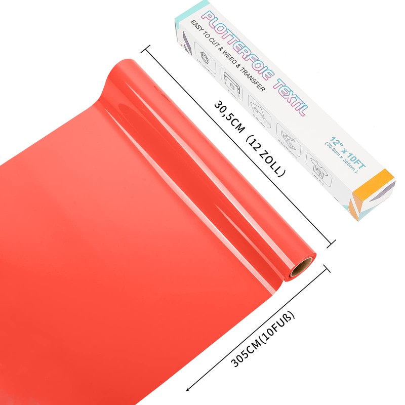 Lya Vinyl Plotter Film Textile, 30.5 x 305 cm, Red