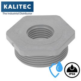 Kalitec G6321600 Reduction M32/M16 Plastic Light Grey I Reducer Cable Gland Hexagonal I M16 Female Thread I M32 Male Thread I IP68 Pack of 5
