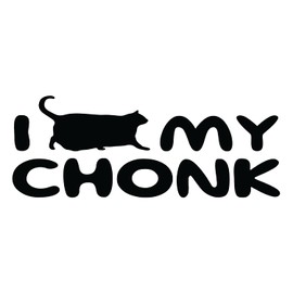 Cat Lover Magnet. I Love My Chonk 5 in Refrigerator Magnets – Funny Magnets for Fridge Dishwasher , Whiteboard, Toolbox or Car and Truck |PM896|, Black White