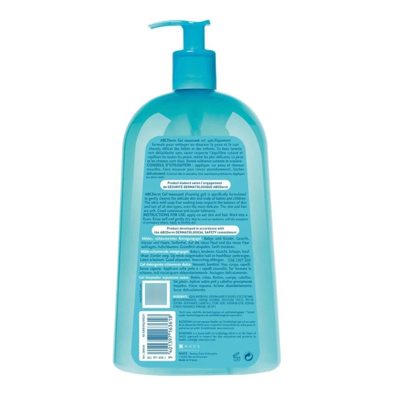 Bioderma Abcderm Gel Limpiador Espumoso Para Bebés