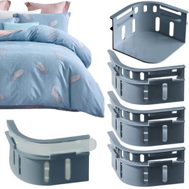 4 Pack Bed Sheet Holder with Lock Strips,Sturdy and Durable Design Bed Sheet Holder Bed Corner Holder for Mattress Protectors,Bed Sheet Lock Compatible with Most of Mattress Sizes (Gray)