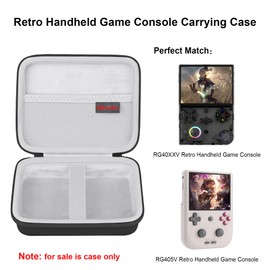 Elonbo Carrying Case for RG40XXV / RG405V Retro Handheld Game Console, Android Retro Handheld Gaming Travel Storage Cover Bag Linux System Games Organizer Holder, Mesh Pocket fits Cables, Black