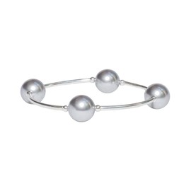 Made As Intended - Silver Crystal Pearl Blessing Bracelet, Regular Size