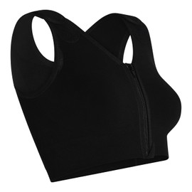 CAREFIX Sophia - Post Surgery Bra with Front Closure Zipper - Compression Surgical Vest by TYTEX (Black, Medium)