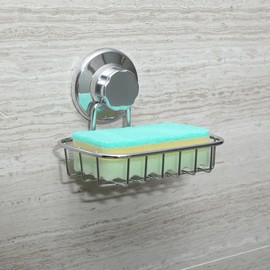 Soap Dish, Sponge Rest, Soap Tray, Soap Holder, Securely Attached, Suction Cup, Strong Absorption, Draining Water, Bath Supplies, Stainless Steel