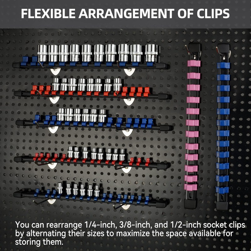 Reniteco Socket Organizer Drive ABS Tools - Pink Socket Holder,