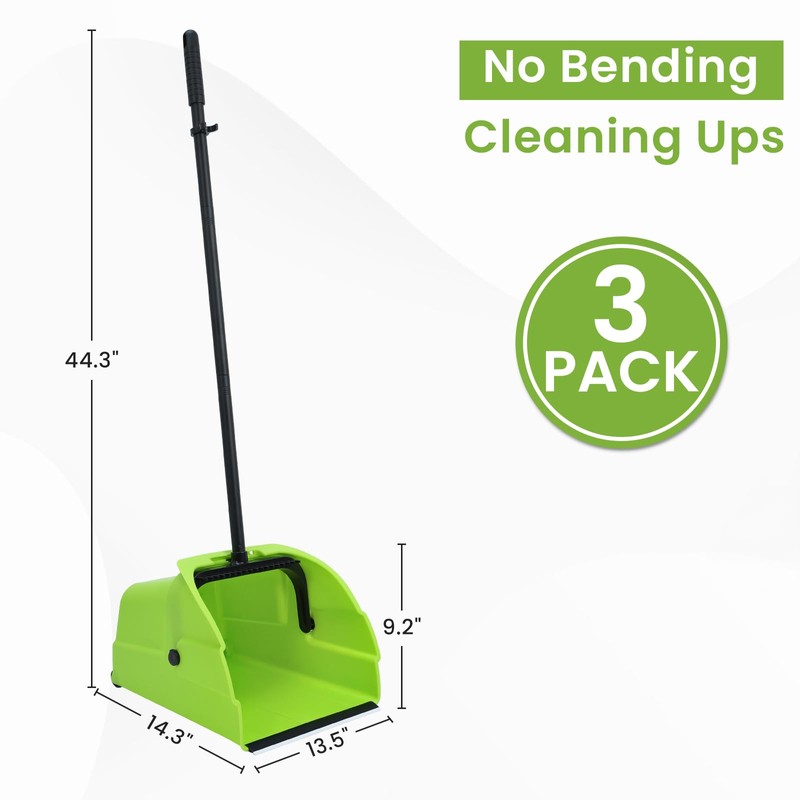 (3PK) Commercial Jumbo Heavy Duty Stand Up Debris Pan, Large