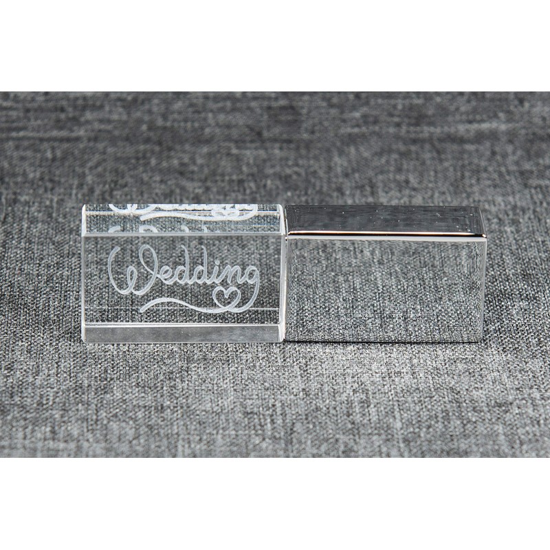 Crystal USB Flash Drive with Box Wedding Design - Elegant