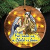 Festive Nativity Ornament with Jesus and Mary Birth of Christ