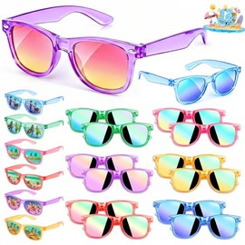 Party Favors Kids Sunglasses - Toddler Sunglasses Bulk for Kid Age 3-8, Neon Glasses with UV 400 Protection for Boys Girls, Goodie Bags Stuffers for Birthday Classroom Graduation Gifts - 12 Packs