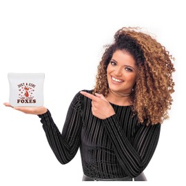 Fox Lover Pocket Cosmetic Bag, Waterproof Portable No Zipper Self-Closing Makeup Pouch, Just A Girl Who Loves Foxes, Fox Gift, Gift Ideal for Women Girls Teen (CX26)