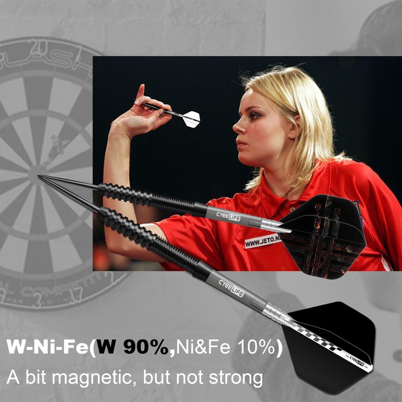CyeeLife Tungsten Darts 23g Steel Tip,Steel Tip Darts Set with