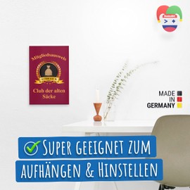DankeDir! Clubausweis Club der Alten Säcke Schild - Geschenk runder Geburtstag Geschenkidee Geburtstagsgeschenk Männer Geburtstagsdeko Partydeko Party Zubehör Geburtstagskarte