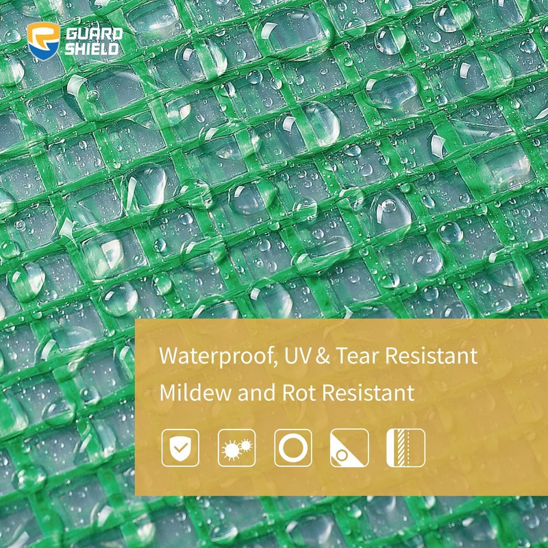 GUARD SHIELD Clear Green Tarp Heavy Duty 20x30 Feet Waterproof