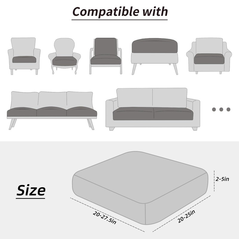 YISUN Waterproof Couch Cushion Slipcovers, Stretch Individual Seat Cushion Covers,