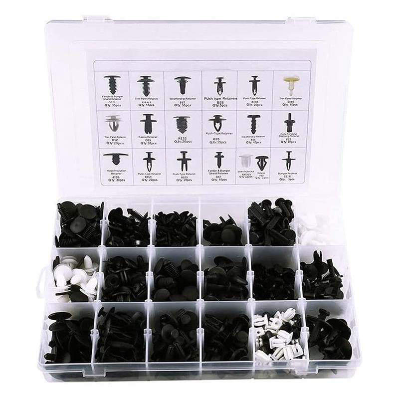 ANCLLO 435 Pcs Plastic Car Push Button Rivets for 90