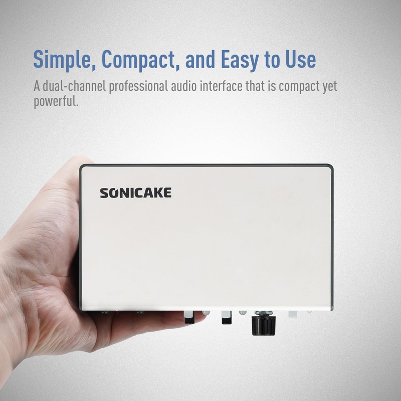 SONICAKE Professional USB Audio Interface Dual-channel Analogue Preamps Audio Mixer