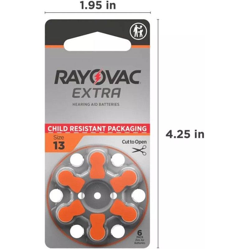 Rayovac 60 Rayovac Extra Advanced Size 13 Hearing Aid Batteries