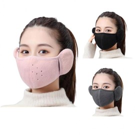 Integrated Thermal Earmuff Mask for Skiing, Snowboarding, Golf, and Hiking Certified Product Pink 6ea