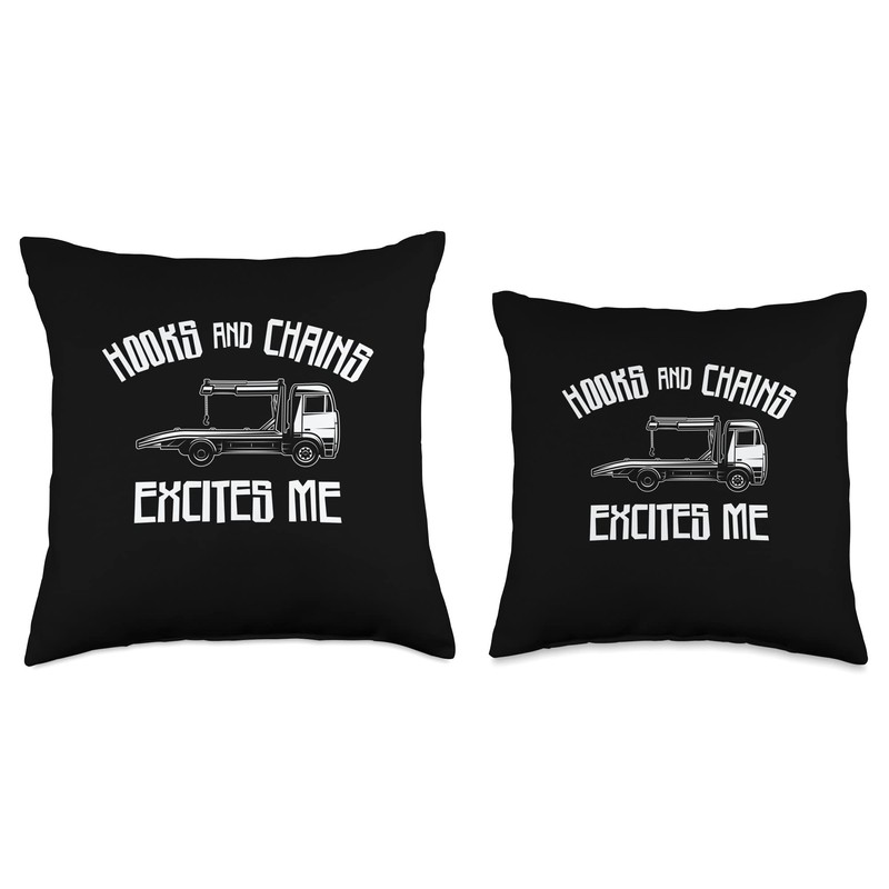 Tow Truck Driver Breakdown Lorry Hooks Chains Throw Pillow