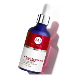MIST JEWEL Serum Ácido Glicólico + Ácido hialurónico + Colágeno + Tea tree exfoliante efecto peeling. Suero facial aclarante y renovación del cutis, a