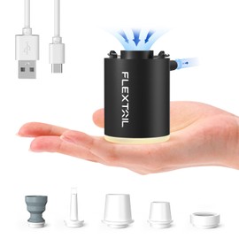 FLEXTAILGEAR Mini Pump 2024, 4kPa Elektrische Luftpumpe für Luftmatratze zum Aufpumpen u. Absaugen, Aufladbare Camping Pumpe für Luftbett u. Schwimmring