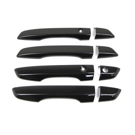Dreamseek Door Handle Cover for 10th Gen Honda Civic 2016 2017 2018 2019 2020 2021 Sedan Hatchback Exterior Molding ABS Chrome Trim Carbon Fiber Style (w/Smart Keyhole)