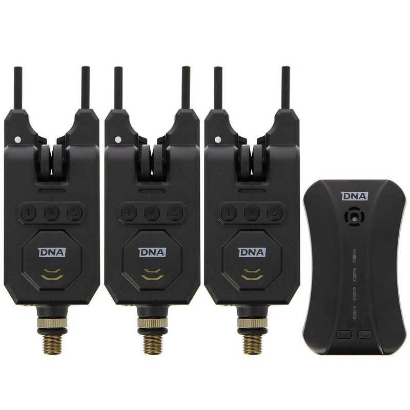 DNA Leisure Fishing Bite Alarm Set 3pc With Wireless Receiver
