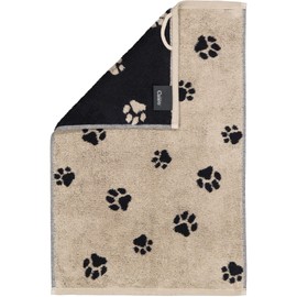 Cawö Home Hand Towels We Love Dogs Paws 6247 Black / Beige - 93 Guest Towel 30 x 50 cm
