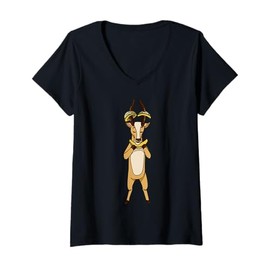 Womens Cute Cartoon Antelope Character For Kids V-Neck T-Shirt