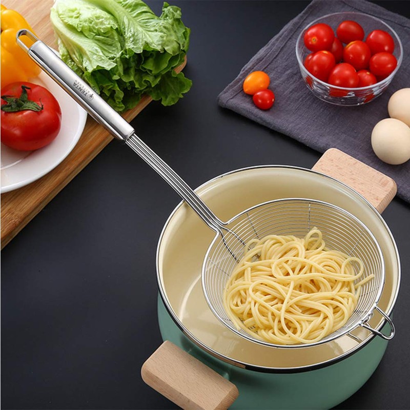 Tenta tenta kitchen Solid Stainless Steel Spider Strainer Skimmer Ladle