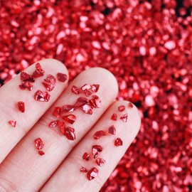 Aspersión irregular de cristal triturado, 100 g de piedras de purpurina gruesa metálica para arte de uñas, relleno de molde de resina, manualidades, relleno de jarrón, fabricación de joyas (rojo)