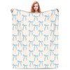 Printed Cute Blue Bows Throw Blanket Ultra Soft Cozy Flannel