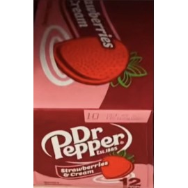 Dr Pepper   1x 12oz 12pk STRAWBERRIES AND CREAM DR. PEPPER  CANS NEW