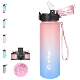GOPPUS 500 ml / 17 oz Children's Leak-Proof Drinking Bottle 0.5 L, Sports Water Bottle School for Hiking & Gym, 500 ml with Straw, BPA-Free