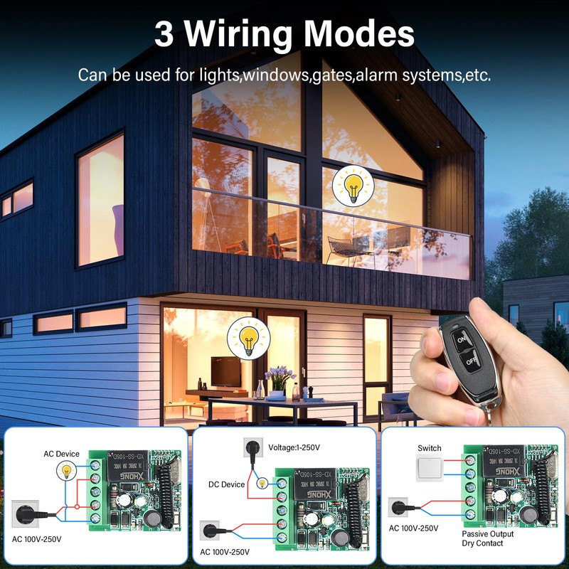 433 MHz RF Wireless Remote Control Switch, Wireless Switch AC