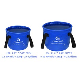 Freegrace Premium Collapsible Bucket -Multifunctional Folding Bucket -Perfect Gear for Camping, Hiking & Travel (Navy Blue, 10L)