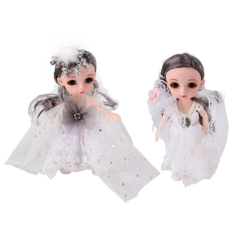 2pcs 6.7 Inch Girl Doll Joint Movable Exquisite Lovely Doll
