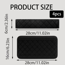 4 Seatbelt Covers, Seat Belt Pads for Cars, Comfortable Shoulder Protectors for Commuting, Long Drives, Travel, Black
