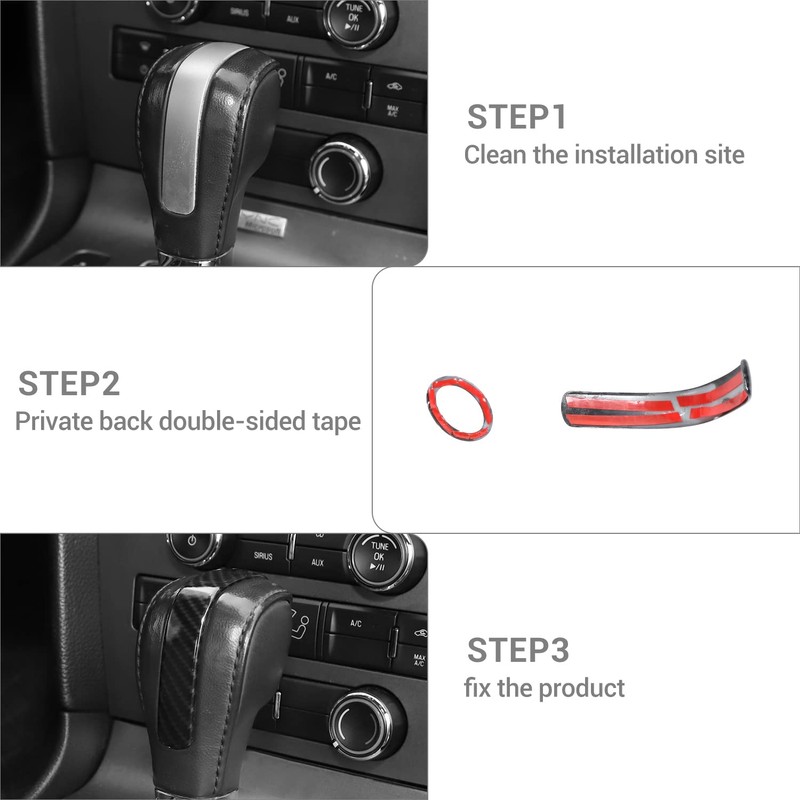 PDKLIN for Mustang Gear Shift Knob Trim Cover Compatible with