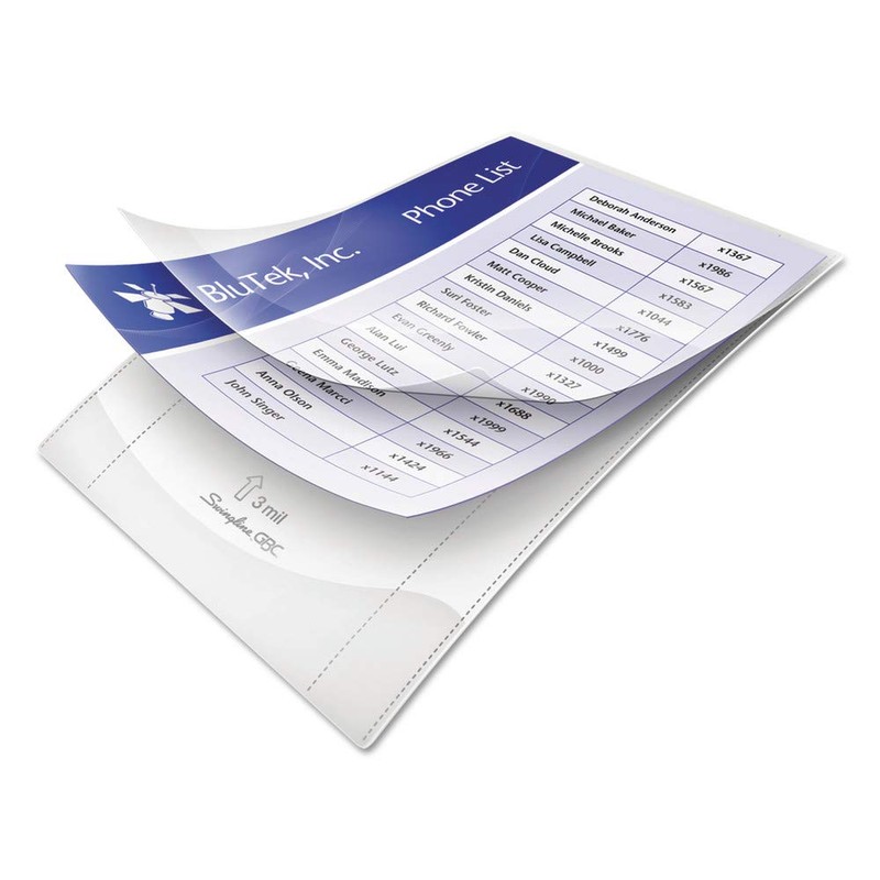 GBC 3745003F Ezuse Thermal Laminating Pouches, Letter Size, 100 Per