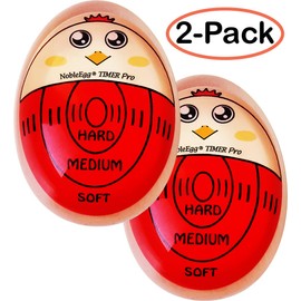 NobleEgg Egg Timer Pro | Soft Hard Boiled Egg Timer That Changes Color When Done | No BPA, Certified (2-Pack)