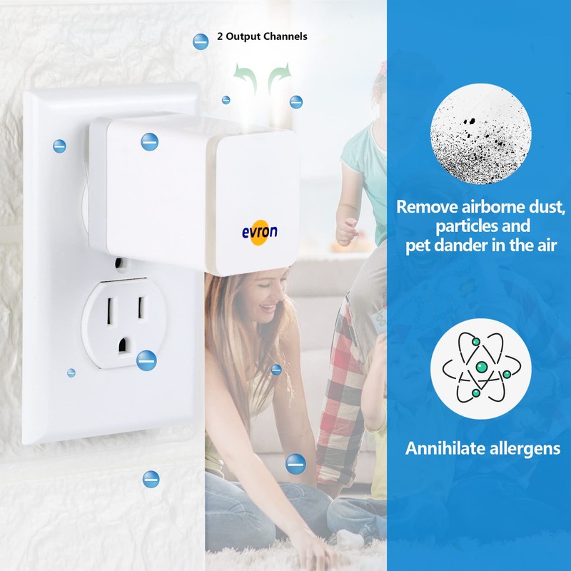 evron Plug-In Air Ionizer for Home & Travel, 20 Million