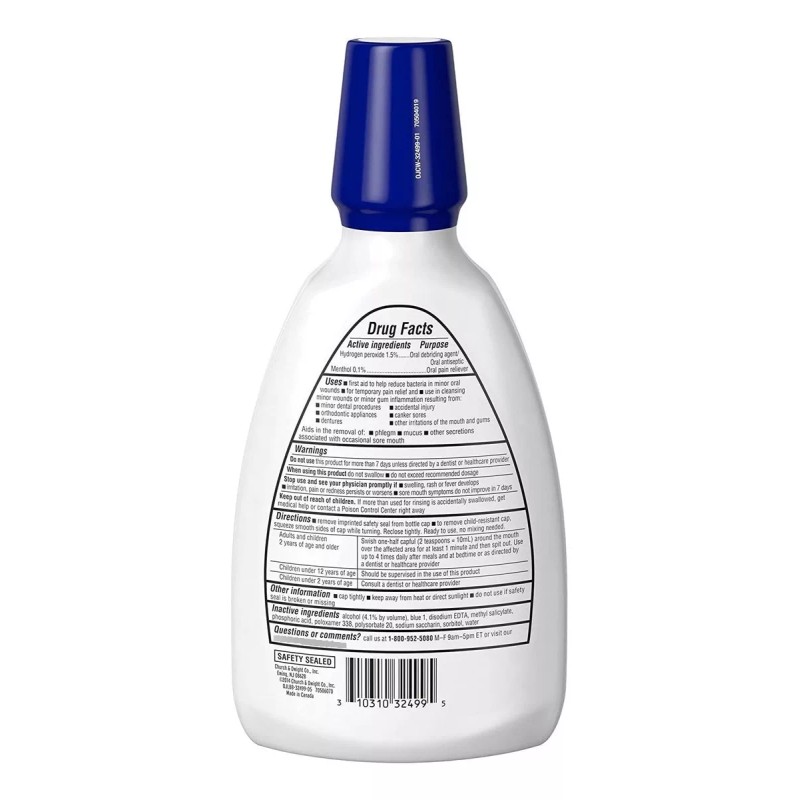 Orajel Enjuague Antiséptico Para Dolor De Boca 16 Oz, Paquet