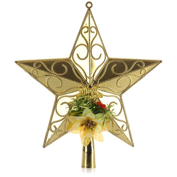 com-four® Christmas Tree Topper in Star Shape, Decorated Star for