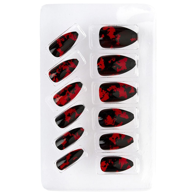 WIDMANN ? Set of 12 Bloody Nail Stiletto Womens, Black,